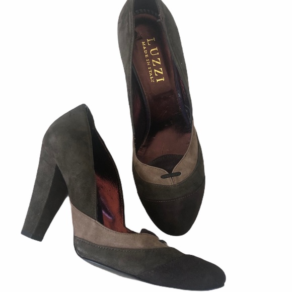 Luzzi Made In Italy Suede Pumps Sz 39 US Sz 8 - Picture 2 of 8